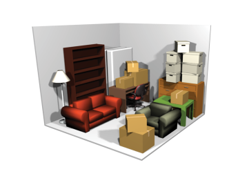 10x10 drive-up self storage unit — what fits inside