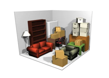 10x10 drive-up self storage unit — what fits inside