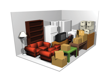 10x15 drive-up self storage unit — what fits inside